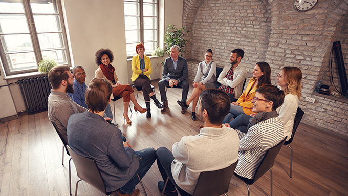 Group counseling session in a substance abuse treatment program
